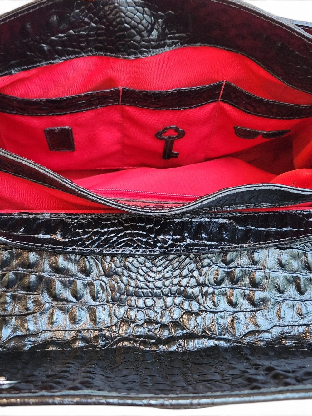 RARE SAAVA Black Crocodile Leather Handmade Custom Order Bag - Picture 11 of 15